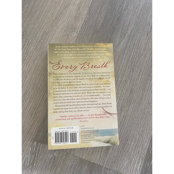 Every Breath by Nicholas Sparks Book - Picture 2 of 2